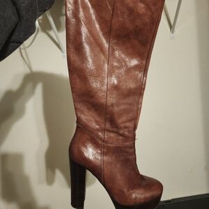 Nine West Brown Heeled Knee-High Boots